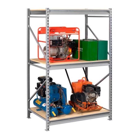 Tennsco Tennsco Bulk Storage Rack - 72"W x 36"D x 96"H - Starter - 3 Shelf Levels - Wood Deck - Light Gray BU-723696PS-LGY